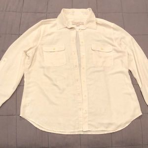 Striped white LOFT blouse